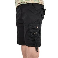 Muški vintage Paratrooper stil pamučni teret kratki džepovi Baggy Cargo Pant Crna Siva Khaki