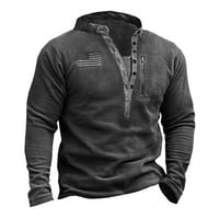 Leey-World Hoodies za muškarce Muške modne jednostavne čvrste džepove kardigan Dugme džemper jakna srećna