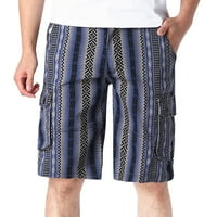 Muškarci Ležerni ispisani ljetni Srednji struk labav teretni kratke hlače sa multi džepovima Mens S