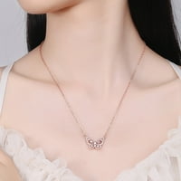 Nakit za žene Elegantno zlato Srebrna ploča Leptir ogrlica od rinestone leptir ogrlicu Jednostavna ogrlica