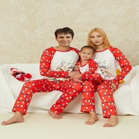Božićne pidžame za obitelj, dugih rukava jelena raglan vrhova + niza set hlača