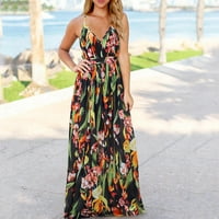 Ljetna haljina Žene cvjetne bezbedne večernje večernje plaže Long Maxi haljine Boho sandress haljine
