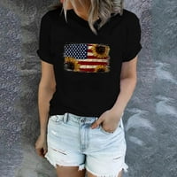 Ženska modna dana nezavisnosti Američka zastava Ležerne prilike tiskane majice kratkih rukava