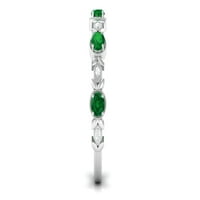 Floralni nadahnuta laboratorija uzgajao je smaragd pola vječne prsten za žene, srebrne srebra, US 9,50