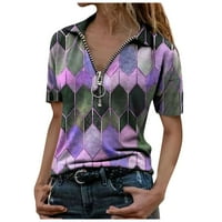Relanfenk modni ženski ljetni tiskani skraćeni kratkih rukava s kratkim kratkim majicama majica