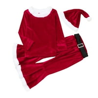 Slatka modna odjeća set za dječje djevojčice za djecu s odjećom Božićne patchwork pulover vrhove hlača