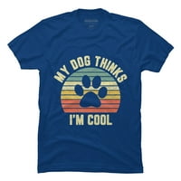 Moj pas misli da sam cool majica smiješni ljubavnik za pse retro muns royal plavi grafički tee - dizajn