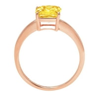 2.0ct Asscher Cut Yellow Prirodni citrinski 14K ružičasto zlatni godišnjica zaručničke prsten veličine