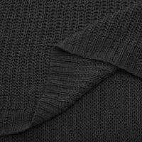 Ženski kardigan džemperi Moderni fit džemper pulover V-izrez slatki džemperi za žene crne s