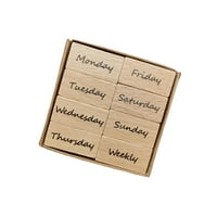 Vintage Drvene montirane markice Kalendar bilježnice isporučuje ukrasni planer za sedmicu