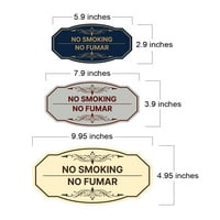 Znakovi Bylita Victorian Ne pušenje Nema fumarskog dvojezičnog znaka - mali