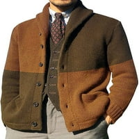 Voguele muškarci KARDIGAN džemper dugih rukava Dukseri u boji Blok odijelo na otvorenom na otvorenom