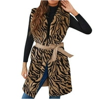 Ženska kauzna rukavska odjeća za dugih rukava, udobni leopard topli elegantan kaput