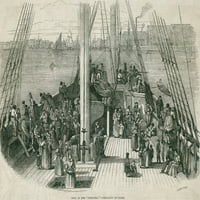 Paluba sa imigrantskim brodom Artesica u luci u Evropi ili Severnoj Americi. Ca. 1855. Istorija