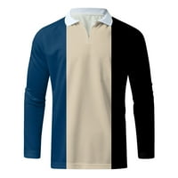 Aaimomet Polo majice za muškarce Ležerna jesen zimska košulja s dugim rukavima od ispisanog majica,