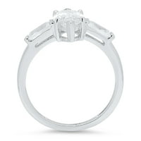 2. CT Marquise Clear Clear Simulirani dijamant 14k bijeli zlatni godišnjica Angažman kamena prstena
