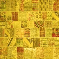Ahgly Company Machine Persibles Indoor Rectangle Patchwork Yellow Transicijske prostirke, 5 '8'