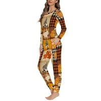 Mekane pidžame za žene Fall javorov listovi podudaraju set PJS 4xL, lagana lagana lagana salon sabirna