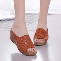 Sandale za žene Žene 鈥榮 Dame Ležerne prilike izdubljene platforme kristala Klinovi klizi cipele, ponude,