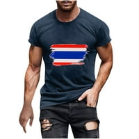 Zvijezde i pruge Print TEE majica za muškarce Classic Fit Crewneck Bluza Patriotska američka zastava