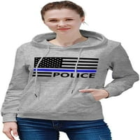 Policijska zastava Plave linije Žene klasične kapuljače sa prednjim džepovima Smiješni ispisani grafički