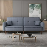TCBosik Futon kauč na razvlačenje kauč za kauču na kauču s drvenim nogama, sivom nogom