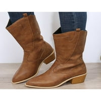 Ritualay Womens Western Cowgirl Boots Chunky Heel Vintage Cipele pokazivane prstiju MID CALF čizme Comfort