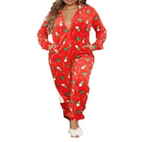 Seyurigaoka ženski božićni kombinezon, sa kapuljačom dugih rukava kopnene runo pidžame
