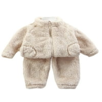 Glonme Toddler Toddler + šorc džep zimski set fleece obložen odijelo za odijelo za fotografije casual