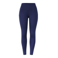 Hlače visokog struka za žene Čvrsta boja elastična hip dizalica sa džepovima joge gamaše atletske hlače