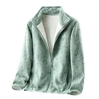 FESFESFES Dame zadebljane vjetrovne jakne za žene toplo plišane odjeća Coral Fleece maskirne džemper