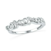 Jewels 10kt bijelo zlato Žene Okrugli dijamantski srčani prsten CTTW