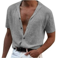 Njoeus majice kratkih rukava za muškarce kratka rukava majica Muška modna rever džemper Contrast Color