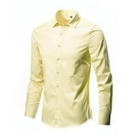 Muška čvrstoća boja Slim Fit jednostavna majica s dugim rukavima Business Ležerna majica