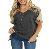 Ženska ljetna moda V-izrez Leopard Print majica kratkih rukava