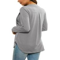 Prednjeg swalk-a Majzni vrhovi V izrez Trudnoća Odjeća Provjerite majicu za dojenje Ležerne tuničke