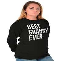 Najbolji relativni za košulje s dugim rukavima TEE za žene svjetove dolje, dan bake Granny majke