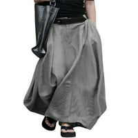 Sunitorska ženska proljetna solna boja visoka struka ulična suknja sa džepovima