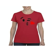 MMF - Ženska majica kratki rukav, do žena Veličina 3XL - Emoji Winky Face