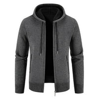 TOQOT jakne za muškarce - dugi rukav novi izdanje Solid Curtleneck tople casual muški kaputi tamno siva
