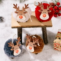 Božićni drveni vune filca za gripu plišani viseći ukrasi Božićne ukrase od drva Craft za po privjesce