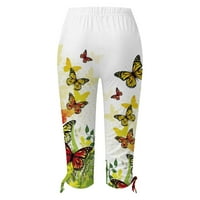 Hlače za žene Ljeto Ležerne prilike Cvjetni uzori Capri plaža Poredajte lagane vitke žetvene hlače