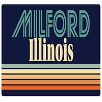 Milford Illinois Frižider Magnet Retro Design