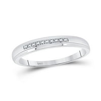 Čvrsti sterling srebrniji njegov i njen okrugli dijamantski pasijans koji odgovara par tri prstena za