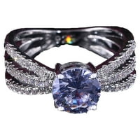 Bazyrey prstenovi za žene personalizirani i kreativni troslojni mikro umetnuti zircon prsten ženski
