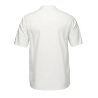 Pamučna posteljina Henley košulja za muškarce kratki rukav V-izrez T-majice na vrhu labave lagane čvrste