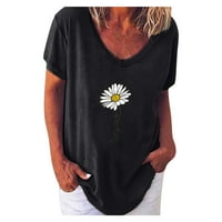 Ženska V-izrez Ležerne majice kratkih rukava s majicom s majicom