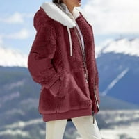 Ženske plus veličine kaputi i jakne jesen zimski kaputi moda Soild Loild H dugi džep s dugim rukavima