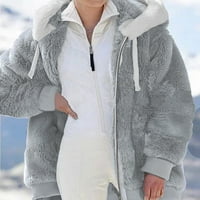 Hinvhai sezonski kaput za žene za žene Women Plus size Zimska topla plus veličina plišani zip jakna