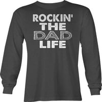 Rockin the tata Život suprug roditeljski grafički mashirts XL Grey